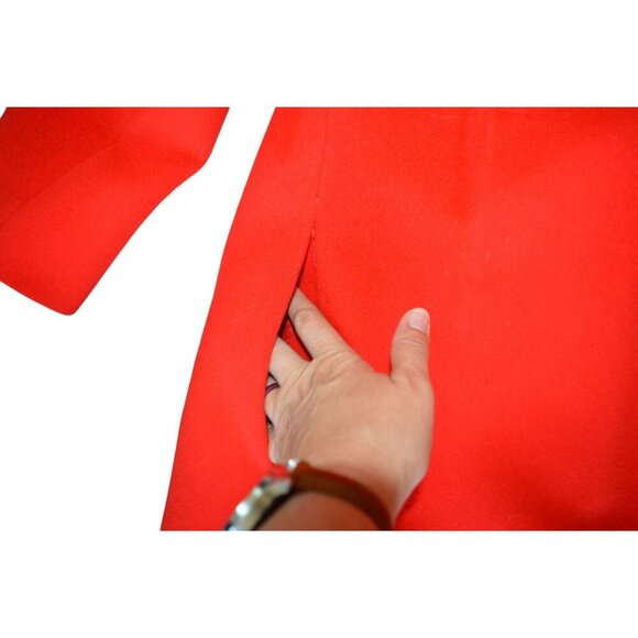 Vintage 70s Victor Joris for Riva Neiman Marcus Bright Red Wool Trench Coat S/M - Picture 8 of 12